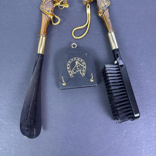 Equestrian Horse-Head Handle Shoe Horns, Boot Brush, and Accessories