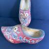 Pair of Hand-Painted Wooden Clogs with Floral Motif - 2