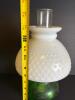Hobnail-Style Glass Oil Lamp With Green Base - 6