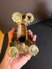 Pair of Asian-Style Brass Foo Dog Candle Holders - 6
