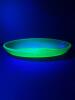 Green Uranium Glass Oval Dish in Art Deco Style