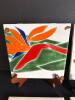 Four Hand-Painted Floral Ceramic Tiles in Tropical Style - 5