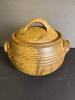 Studio Pottery Covered Bowl with Brown Glaze