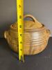 Studio Pottery Covered Bowl with Brown Glaze - 2