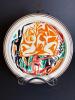 Hand-Painted Porcelain Plate in Abstract Style