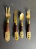 Thai Brass and Wood Flatware Set with Figural Handles - 2