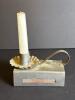 Metal Candle Holder with Matchbox and Handle