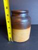 Stoneware Crock Brown and Tan Glazed Jar - 2