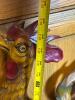 Folk Art-Style Carved Wooden Rooster Wall Sculpture - 2