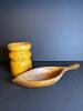Wooden Scoop and Turned Wooden Vessel