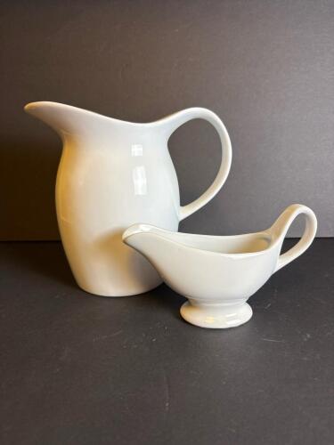 FORLIFE White Ceramic Pitcher and Gravy Boat