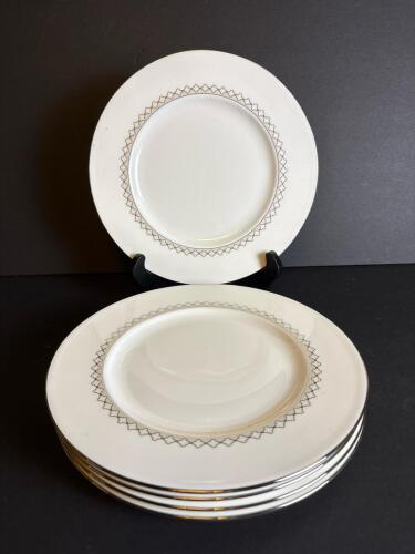 Five Lenox Quatrefoil Fine Bone China Plates