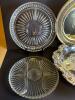 Assorted Glass Relish Trays and International Brass Serving Trays - 2