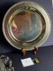 Assorted Glass Relish Trays and International Brass Serving Trays - 6
