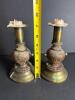 Pair of Turned Wood and Brass-Style Candlesticks - 2