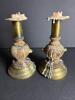 Pair of Turned Wood and Brass-Style Candlesticks - 5