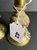 Pair of Turned Wood and Brass-Style Candlesticks - 7