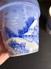 Currier & Ives-Style Blue and White Ceramic Flower Pots - 3