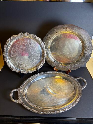 Silverplated Serving Trays, Victorian-Style