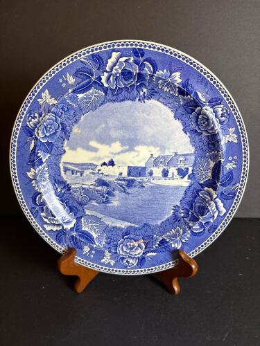 Wedgwood Blue Transferware Plate Fort Ticonderoga South Wall Scene