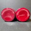 Pair of Red Cased Glass Vases with Flared Rims - 4