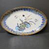 Hand-Painted Ceramic Platter with Bird and Floral Motif