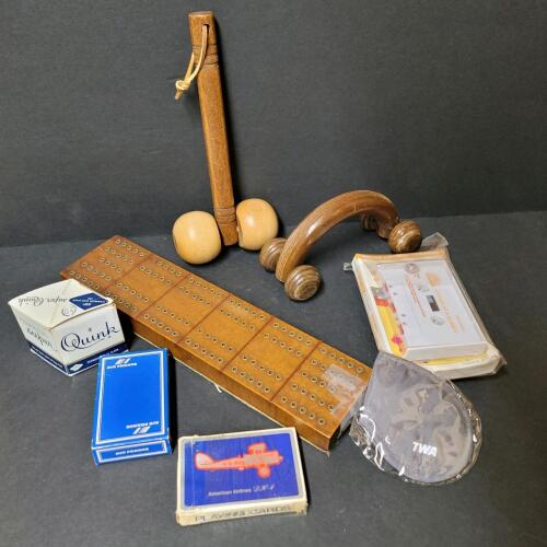 Assorted Vintage Travel and Game Accessories