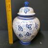 Blue and White Ceramic Lidded Jar in Floral Style - 6