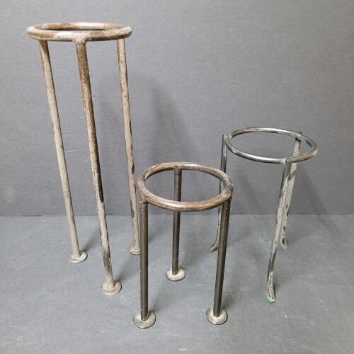 Vintage Metal Laboratory Ring Stands for Flask or Beaker Support