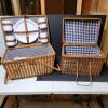 Wicker Picnic Baskets with Plates, Mugs, Glasses, and Utensils - 2