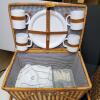 Wicker Picnic Baskets with Plates, Mugs, Glasses, and Utensils - 3