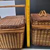 Wicker Picnic Baskets with Plates, Mugs, Glasses, and Utensils - 5