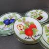 Decorative Glass Fruit Plates and Porcelain Handle Salad Serving Set - 5