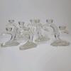 Art Deco-Style Clear Glass Double Candleholders