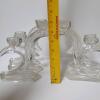 Art Deco-Style Clear Glass Double Candleholders - 6
