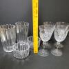 Cut Glass Vases, Bowls, and Crystal Wine Glasses in Mixed Styles - 6