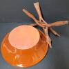 Glazed Terracotta Bowl with Wooden Tripod Stand - 5