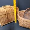 Wicker Picnic Basket, Splint Basket, and Woven Tray - 4