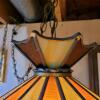 Stained Glass Swag Pendant Lamp in the Manner of Tiffany - 3