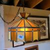 Stained Glass Swag Pendant Lamp in the Manner of Tiffany - 8