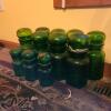 Green Glass Apothecary Jars with Stoppers - 2