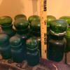 Green Glass Apothecary Jars with Stoppers - 4