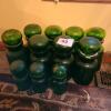 Green Glass Apothecary Jars with Stoppers - 5