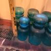 Blue Glass Apothecary Jars with Lids - 3
