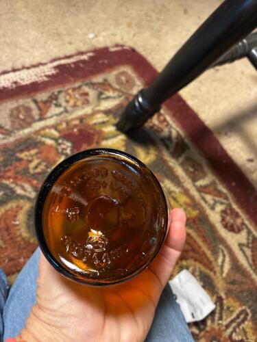 Scottish Amber Glass Bottles with Tall Necks