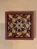 Decorative Ceramic Tile With Wooden Frame and Slumped Glass Wine Bottle Wall Hangings - 3