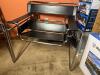Pair of Wassily-Style Black Leather Look and Chrome Lounge Chairs - 3