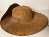 Leather Wide-Brimmed Hat in Western-Style