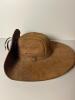 Leather Wide-Brimmed Hat in Western-Style - 2
