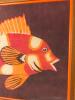 Framed Batik Fish Textile Art in Mid-Century Modern Style - 2